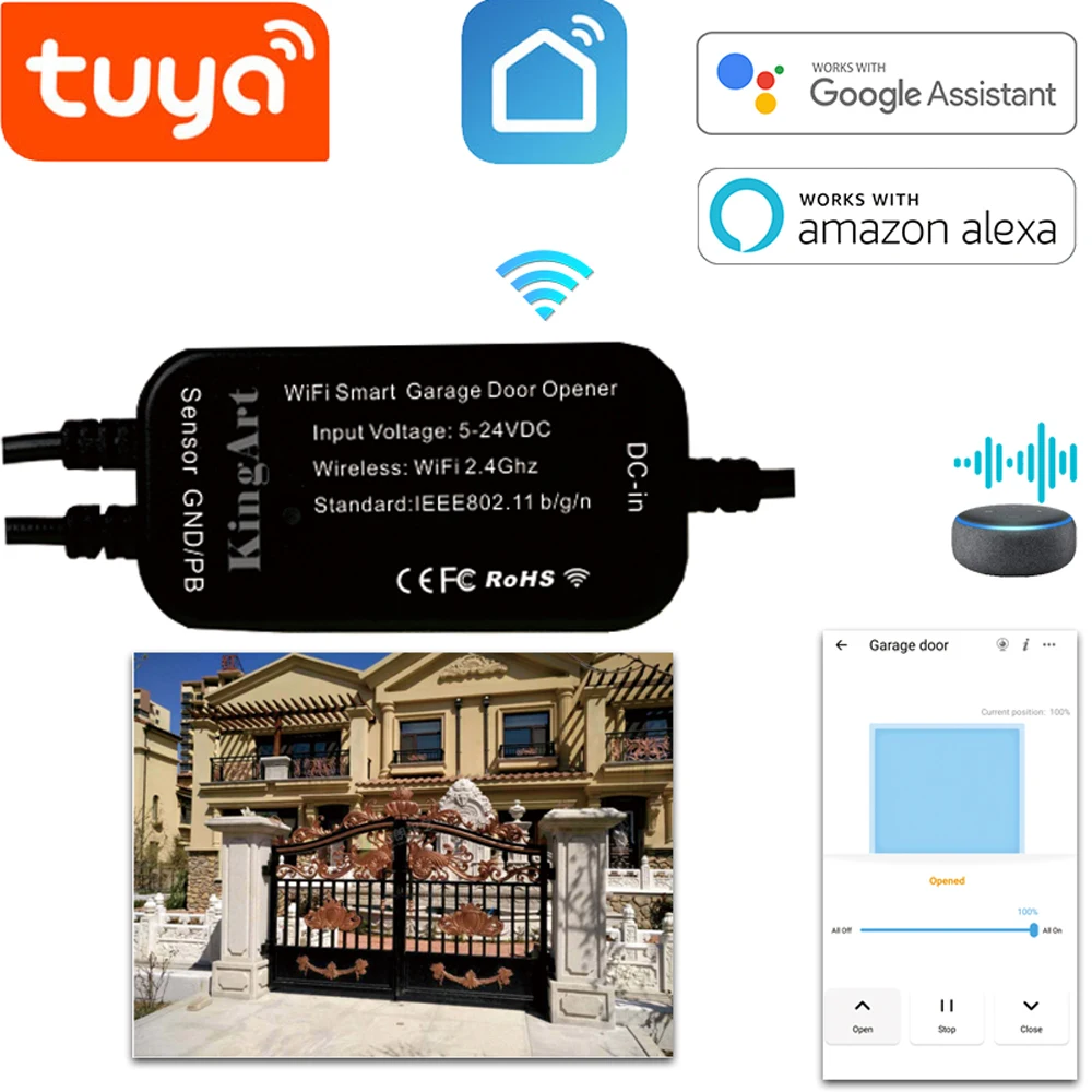 

Tuya Smart Life Wi-Fi garage garden door Opener Electric retractable door Control DIY wireless Opener APP Remote Control with Al