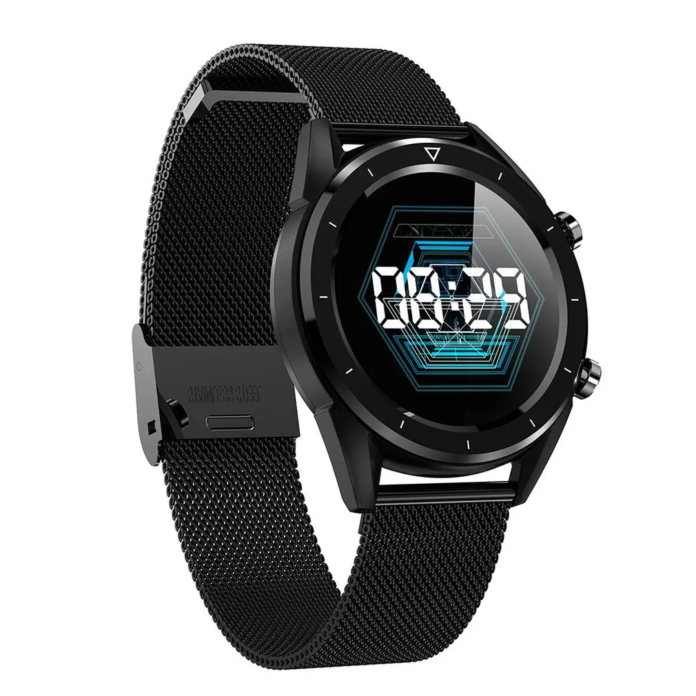 Steel Black DT28 Смарт-часы с цветным экраном, шаг ЭКГ, сердечный ритм, кислород в крови, спортивный ремешок, кожаный/стальной ремешок, умный Браслет - Цвет: Steel Black