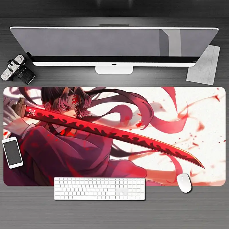 

XL Anime Demon Slayer Mousepad HD Printing Computer Gamers Locking Lock Edge Mouse Pad XXL90x40cm Keyboard PC Desk Pad Csgo Pad