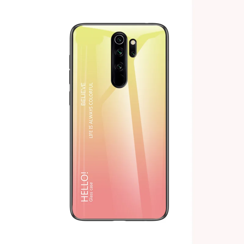 Tempered Glass Case For Xiaomi Redmi Note 8 Pro Case K20 Gradient Color Cover For Xiaomi Note 8T Mi 10 9T CC9 Pro Mi 9 lite Case xiaomi leather case custom Cases For Xiaomi