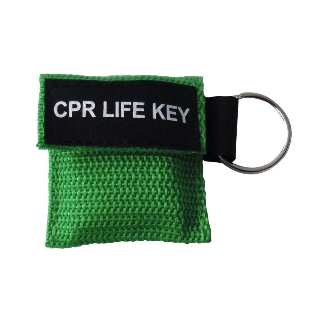 20 шт. карманная маска CPR брелок для ключей "маска" CPR спасательный ключ для первой помощи обучение аварийные спасательные принадлежности - Цвет: Green