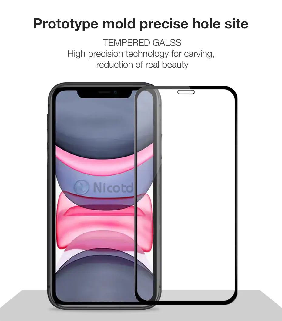 5PcsLot Full Cover Tempered Glass For iPhone 11 Pro Max Screen Protector HD Glass On iPhone 6 6s 7 8 PLUS X XS MAX XR 8+ 7+ (3)