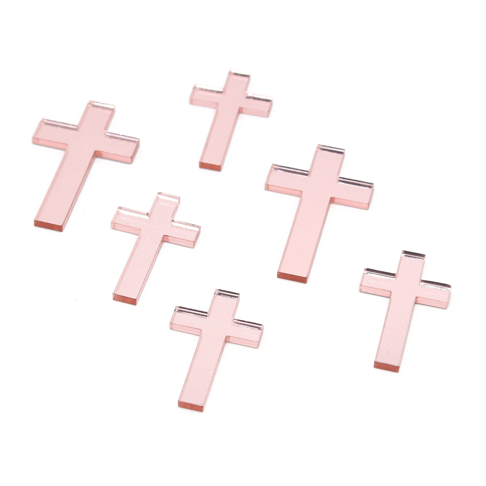 96 шт. лазерная резка розовое золото зеркальные кресты на заказ вечерние