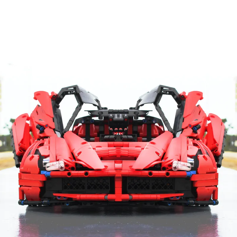 MOC Super Ferraried RED Racers гоночный спортивный автомобильный двигатель RC power function Technic строительные блоки наборы кирпичи подарок для детей игрушка