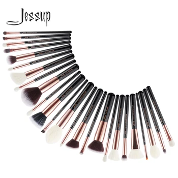 

Jessup Rose Gold/Black Professional Makeup Brushes Set Make up Brush Tools kit Foundation Powder Blushes T155