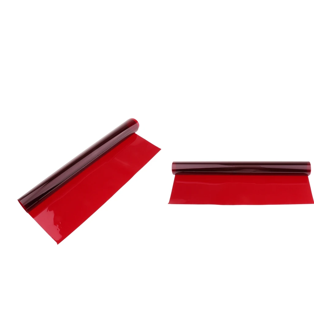 2x Color Correction Gel Filter Overlays Transparency Color Film Plastic Sheets Gel Lighting Filters Deep Red