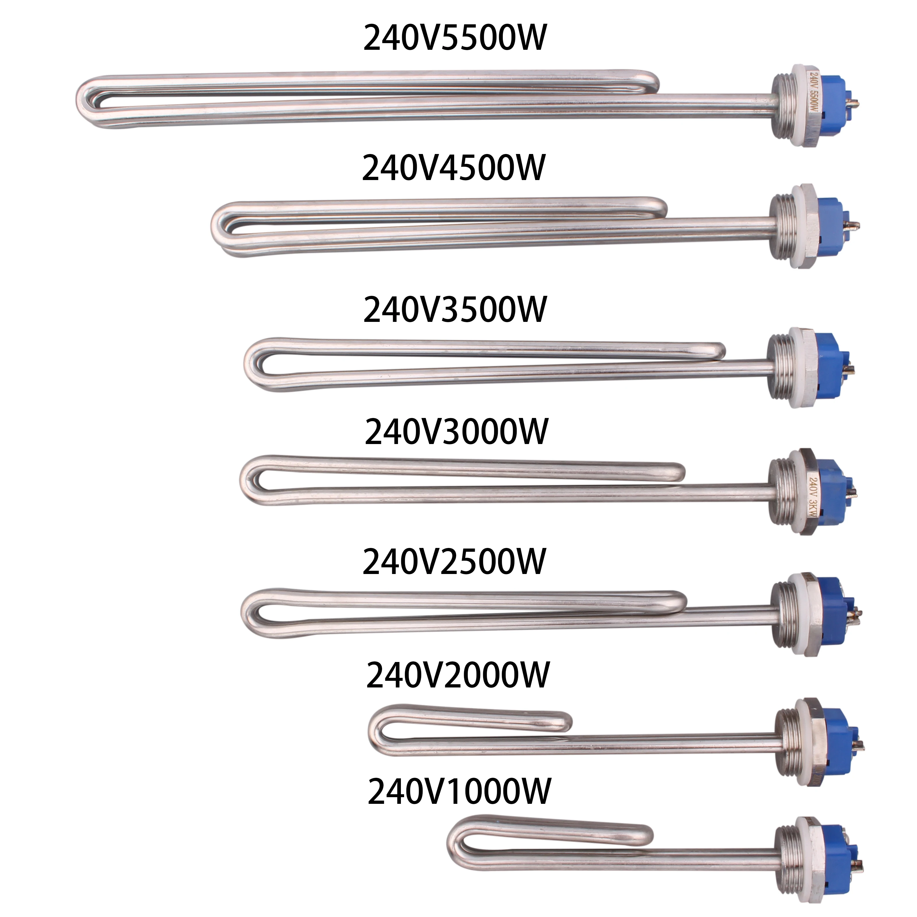 Tornillo plegable de acero inoxidable, rosca BSP de 1 pulgada, 240v, 1kW, 2kW, 5kW, 3kW, 5kW, 4, 5kW y 5kW