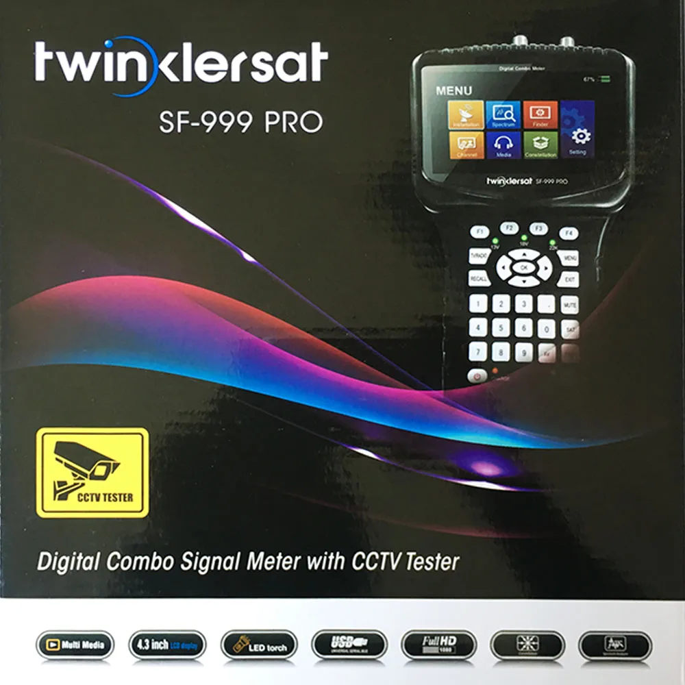 Twinkler SF 999 PRO HD Combo сигнал Finder метр 4 3 дюймов Экран DVB S2 T2 C анализатор спектра CS Youtube CCTV
