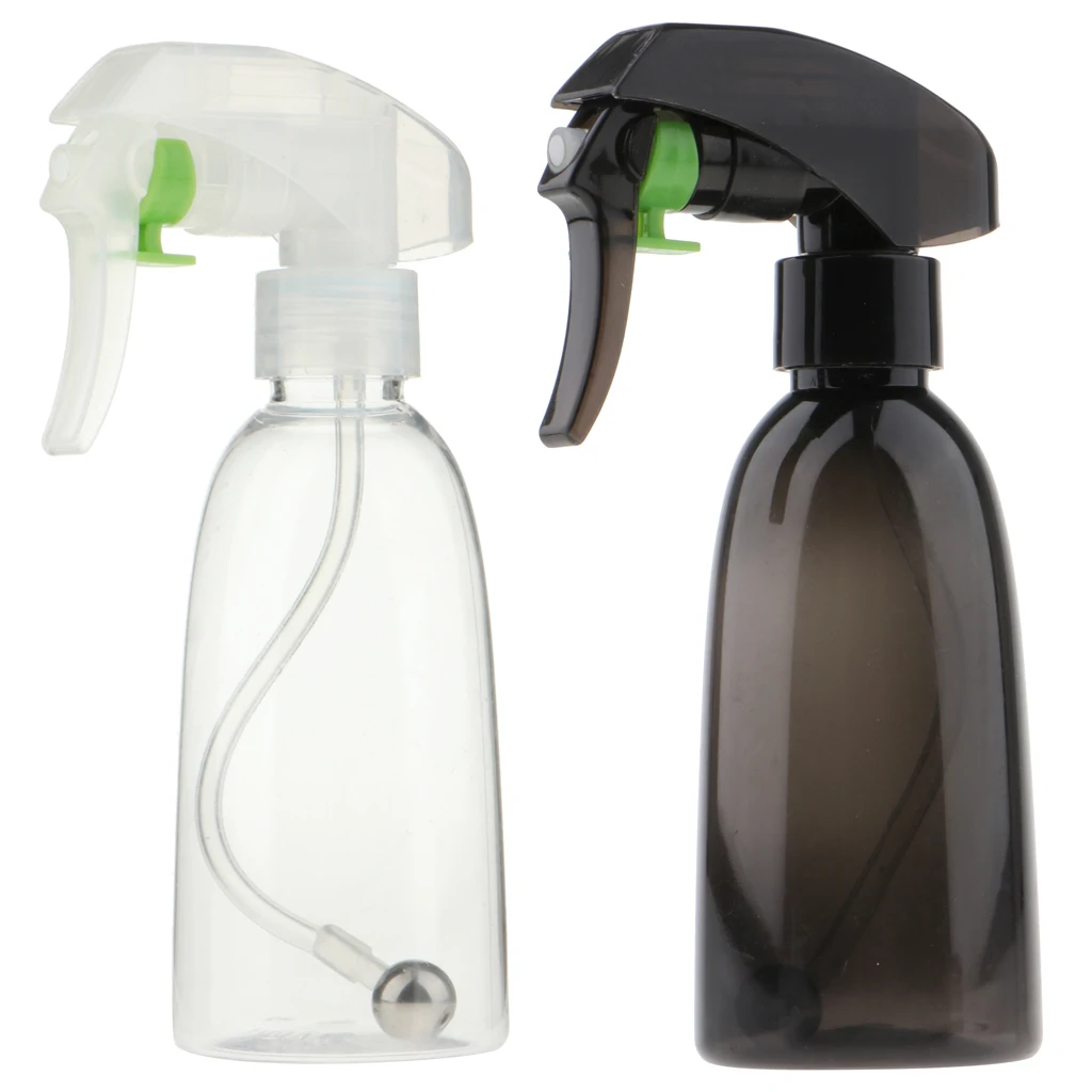200ML Professional Spray Bottle Hair Salon Comestic Lotion Water Plants Flowers Sprayer, Steel Ball Inside, Black/Clear