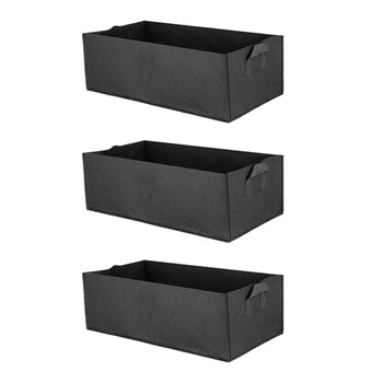 

3Pcs Thickened Non-Woven Fabric Planting Bag Square Seedling Bag Flower Pot Garden Bed