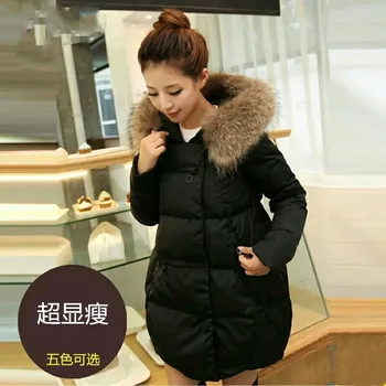 

20 winter new Korean version of the loose large fur collar cotton coat women's long thick padded down jacket women's jacket tide