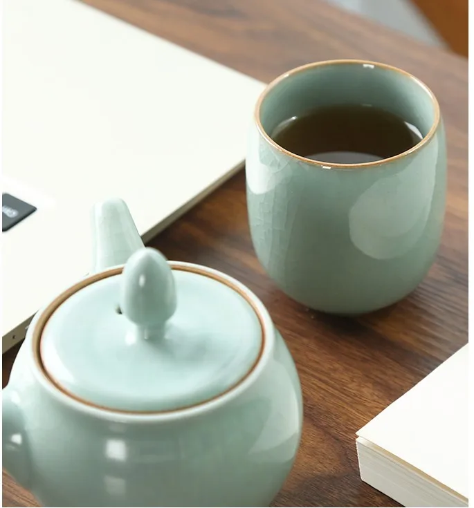 Longquan Celadon 6 шт чайный набор для подарка керамическая чайная чашка для воды шестицветные чашки