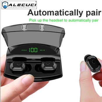 

ALECUCI XG20 True Wireless Headphones Bluetooth 5.0 Earphones TWS Stereo Earbuds with Smart LED Display Charging Case Microphone