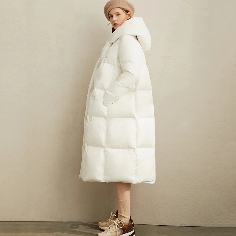 Модное Белое Женское пуховое пальто, новое зимнее теплое пальто с капюшоном, Женское пальто, толстая Свободная куртка-парка, женские топы WM167 - Цвет: white