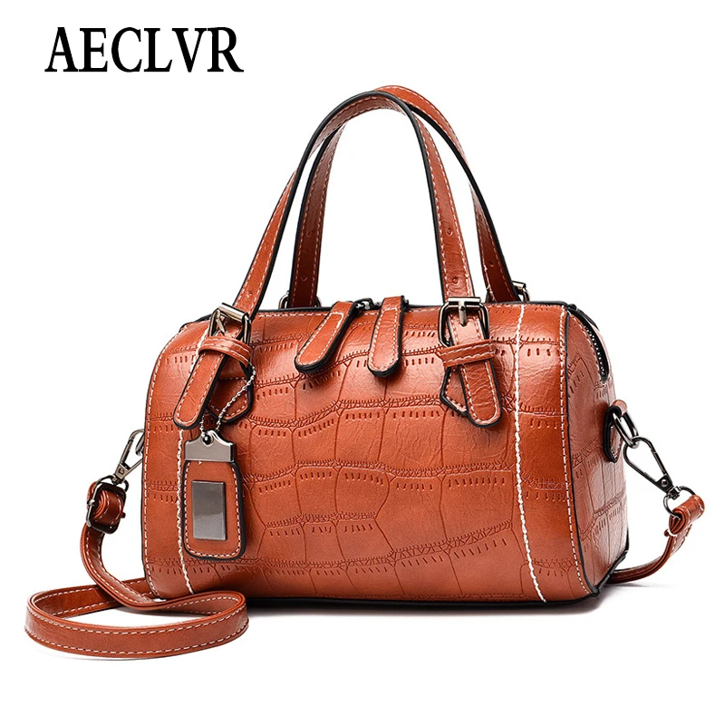 

AECLVR Alligator Women Shoulder Bag Crocodile Pattern Soft PU Leather Pillow Bag Solid Fashion All-match Simple Style Handbag