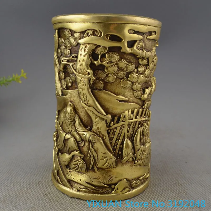 

Xizhi love goose brass pen barrel decoration four treasures of the study