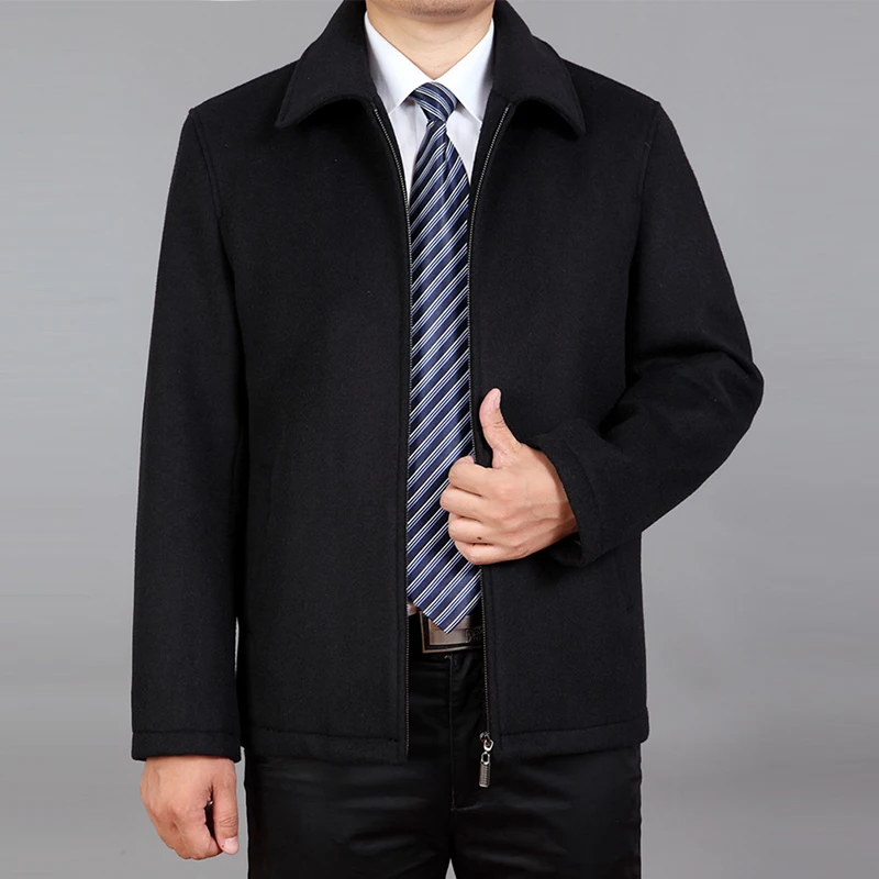 2020 Men Wool Coat Wool Blend Jacket Autumn Woolen Coat High Quality Winter Wool Jacket Male Turn-down Collar Zipper Coats 4XL 2020 Men Wool Coat Wool Blend Jacket Autumn Woolen Coat High Quality Winter Wool Jacket Male Turn-down Collar Zipper Coats 4XL