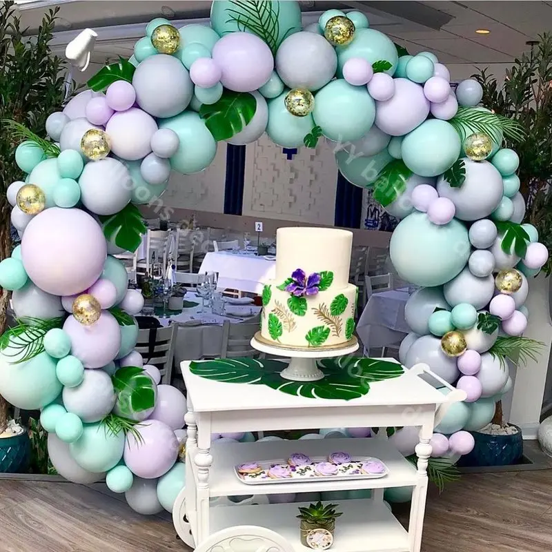 

120pcs Balloon Arch Garland Kit Macaron Purple Grey Pastel Balloons New Year Party Birthday Wedding Baby Shower Party Supplies