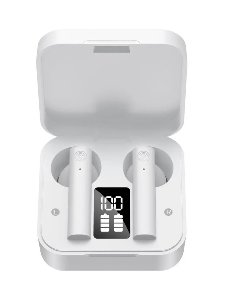 Free shipping tws bluetooth headset 5 0 Call noise reduction Digital Display Portable charging box Mini In ear Fingerprint touch