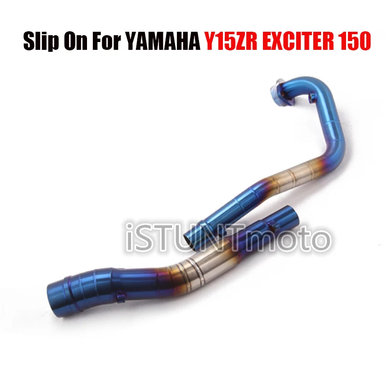 Слипоны для Yamaha Y15ZR EXCITER 150, выхлопная система мотоцикла, Модифицированная Передняя средняя Соединительная труба с выхлопной системой Akarapovic - Цвет: Link Tube-A