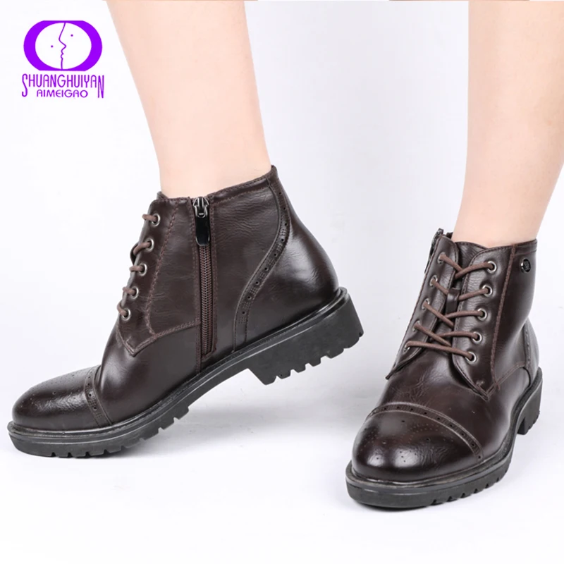 soft leather flat ankle boots