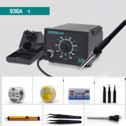 936A 937A 60 Вт термостатическая сварочная платформа Регулируемая температура сварочный набор инструментов+ паяльник+ много подарков, паяльная станция - Цвет: 936-4