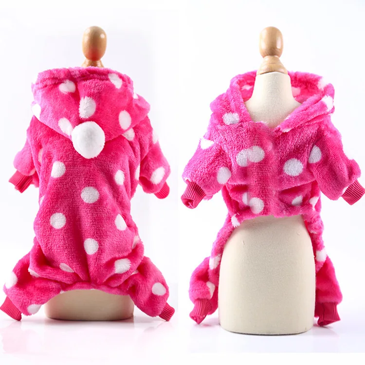 Одежда для собак зимняя куртка Ubranko Dla Psa одежда для домашних животных Ubranie Dla Psa одежда для щенков Disfraz Para Perro Йоркширский Бульдог - Цвет: flannel rose dots