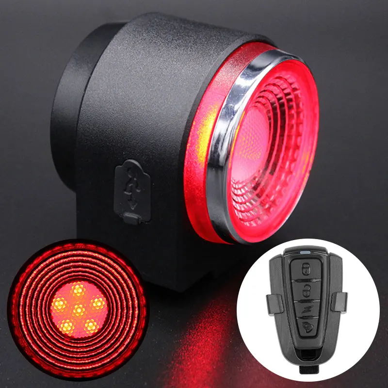 Ceny Rowerowa tylna lampa światło hamowania Alarm włamaniowy zdalne połączenie sterowanie bezprzewodowe USB Charge latarka led Bike Finder Horn 20 40Hrs A8