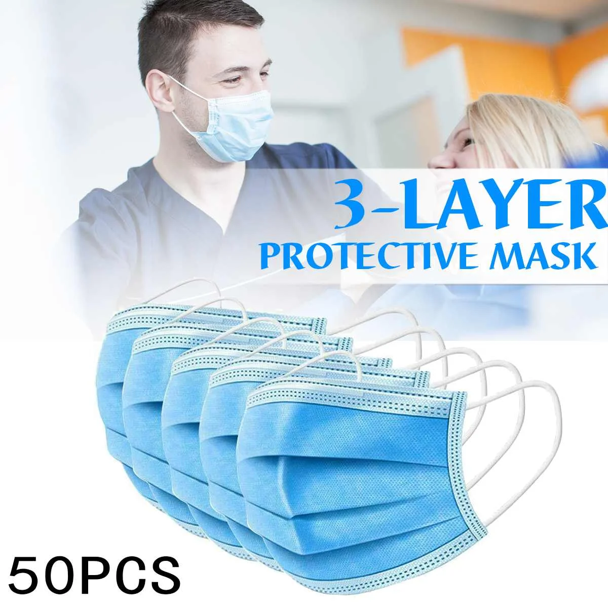 

50 pcs KN95 Dustproof Anti-fog And Breathable Face Masks 95% Filtration N95 Masks Features as KF94 FFP2