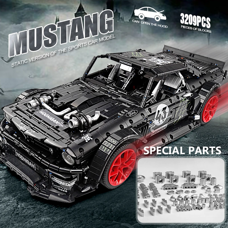 Yeshin 20102 мотор техника автомобиль совместим с MOC 22970 Fords Mustang Hoonicorn V2 модель