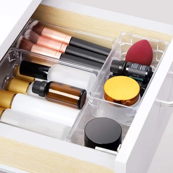 

9Pcs/set Desktop Drawer Storage Box Bathroom Dressing Table Trays 4 Sizes For Makeup Storage Organization Acrylic Storage Box
