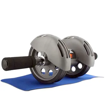 

Exercise Ab Roller Double Training Non Slip Fitness Equipment Abdominal Wheel Silent Home Rubber With Mat Pushup Body Building
