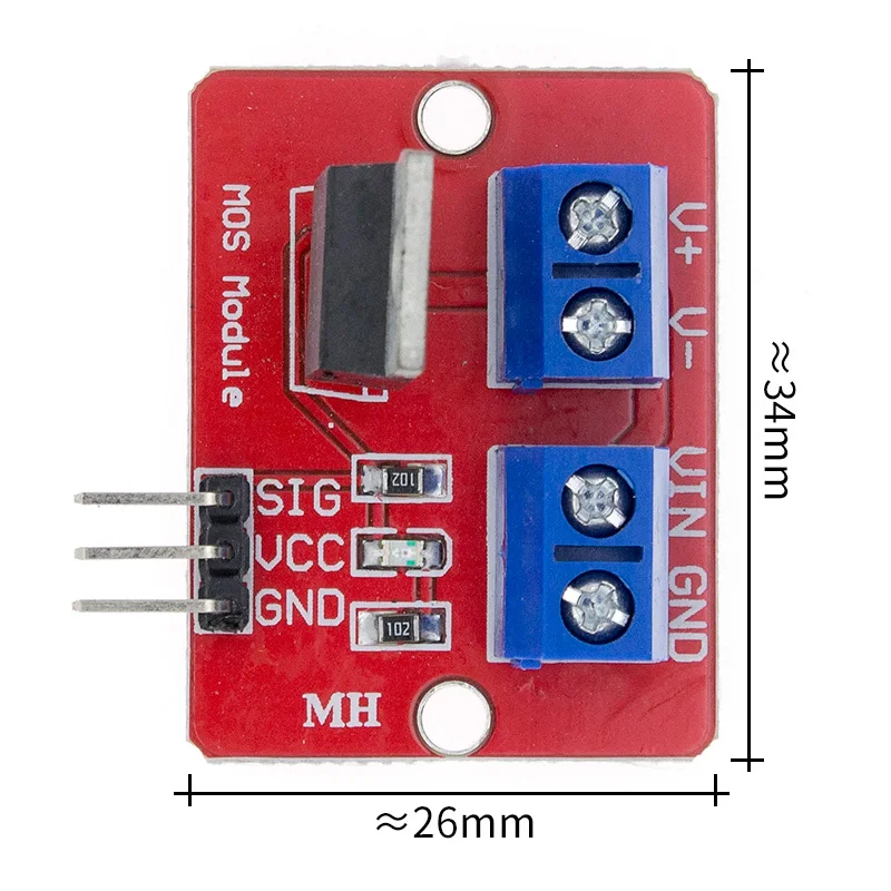 0-24V верхняя кнопка Mosfet IRF520 драйвер MOS модуль для Arduino MCU ARM Raspberry pi - Цвет: IRF520 module