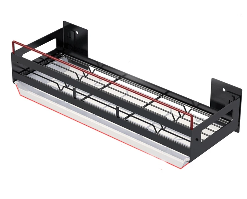 Дырокол- кухонная стойка DIY настенный черный из нержавеющей стали приправа блюдо держатель горшок крышка стеллаж для хранения Органайзер инструмент 08173