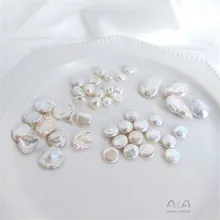 

Baroque shaped single irregular freshwater pearl petal button without hole DIY manual winding bead material