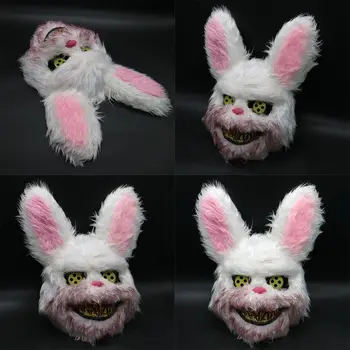 

Novelty Halloween Costume Mask Party Bloody Plush Bunny Mask Cosplay The Bunny Celebrate Party Maskers Supplies