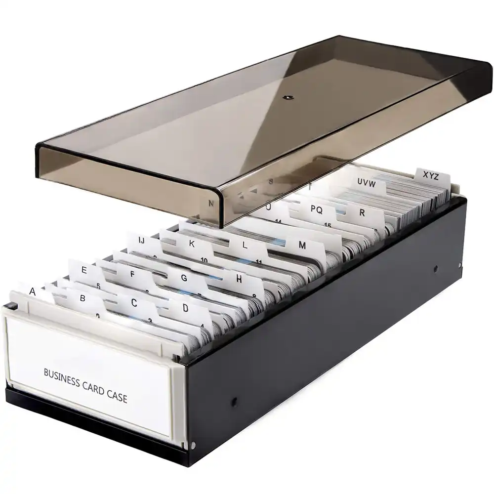 Mylifeunit 600 Cards Capacity Business Card Storage Box With A Z Index Business Card File Organizer With Removable Divider Card Holder Note Holder Aliexpress