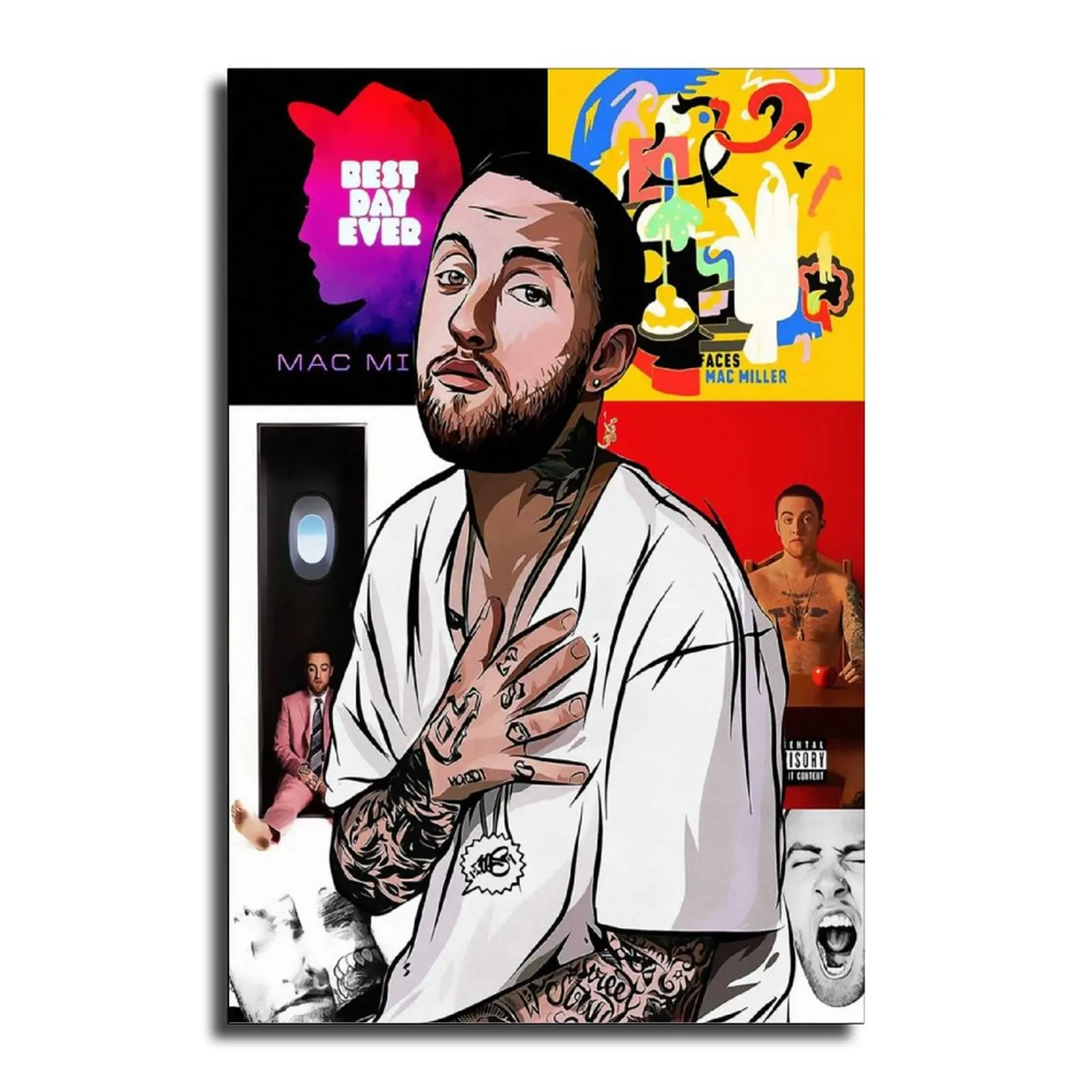 Music Hip Rapper Mac Miller Art Poster Canvas Decor HD Printed With Signed 