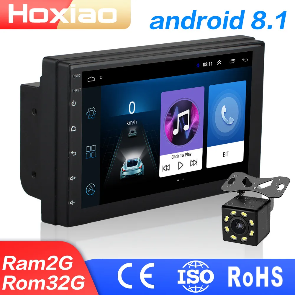 2 Din Android 8 1 автомобильное радио стерео без DVD 7 &quot1024*600 Универсальный Автомобильный