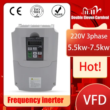 

Frequency Converter VFD Inverter 5.5KW/4KW Single phase 220v Input and three-phase Output motor speed controller