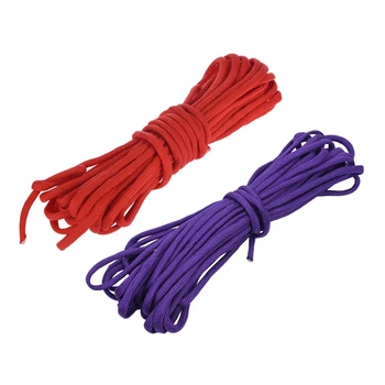 

2 PCS Paracord 550 Parachute Rope 7 Core Strand For Climbing Camping Buckle Rope Red & Purple 50FT