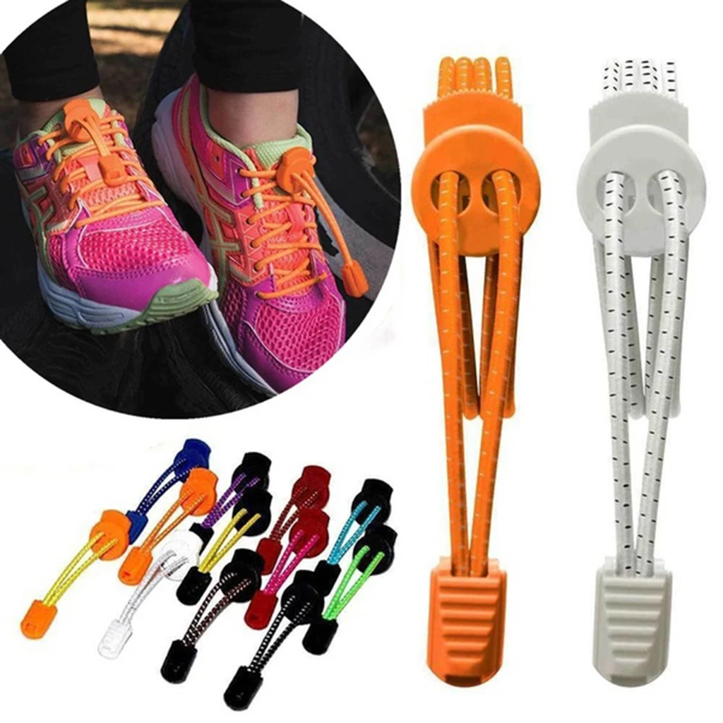 

Stretching Lock lace Elastic Shoelaces Easy Lock Laces No Tie Triathlon Running Jogging Reflective Shoe Lace