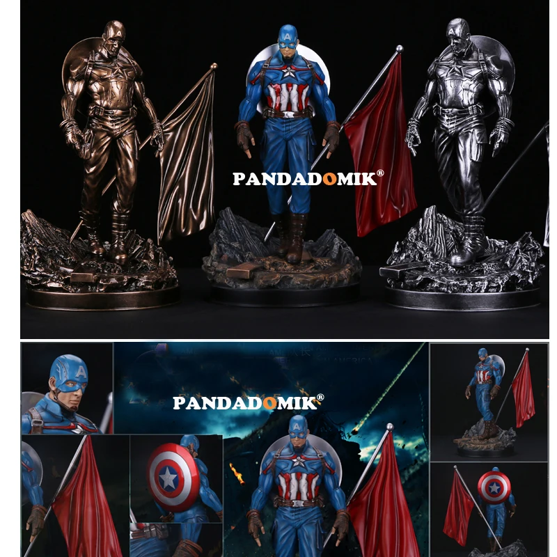 Pandadomik, крутая большая резиновая игрушка Капитан Америка 1/6, фигурка 30 см, Сборная модель из фильма мстители, рождественский подарок, игрушки Marvel для мальчиков и мужчин