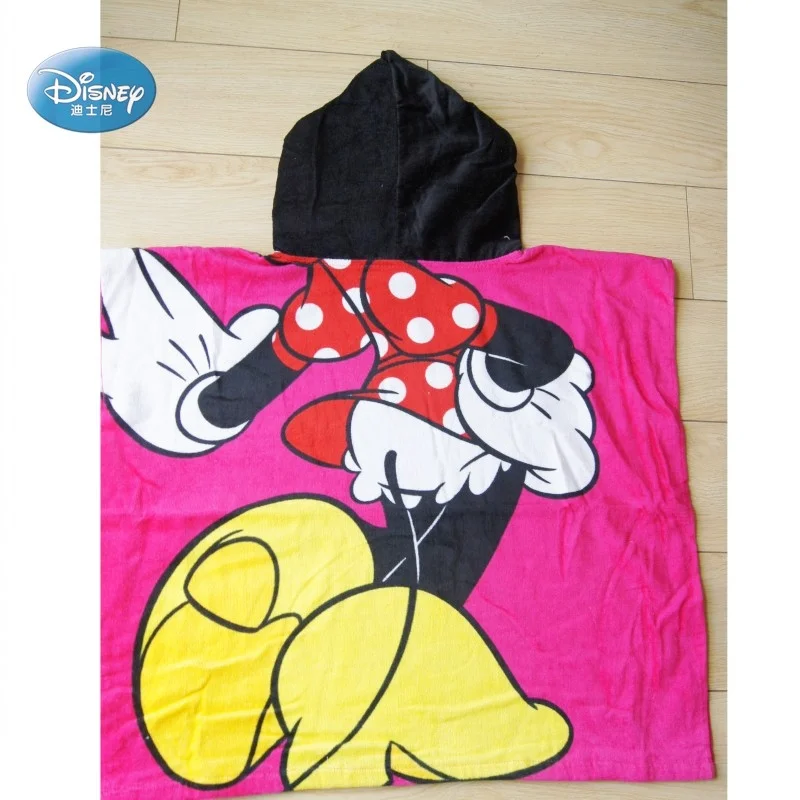 Disney/ хлопок, полотенце-накидка с капюшоном для девочек и мальчиков с изображением Минни и Микки Мауса, впитывающее пляжное полотенце-накидка для малышей, 60X120 см