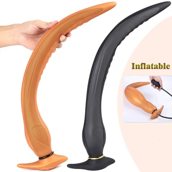 Super Long Anal Plug Inflatable Big Butt Plug BDSM Vagina Anus Expansion ButtPlug Adult Masturbator Anal Sex Toys For Man Woman