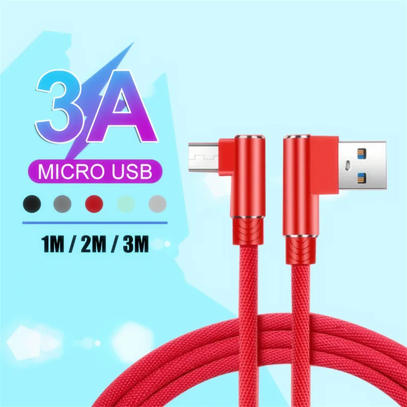 Кабель Micro USB для быстрой зарядки 3 А, 1 м, 2 м, 3 м, для samsung, Xiaomi, Redmi, Note 5, 6, 7 Pro, для мобильных телефонов Android, usb-кабель для зарядки и передачи данных