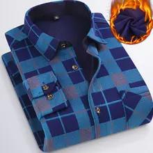 Chemise chaude en velours épais pour homme, tenue décontractée à manches longues, doublure en polaire, à carreaux, mode coréenne, douce et confortable, automne hiver