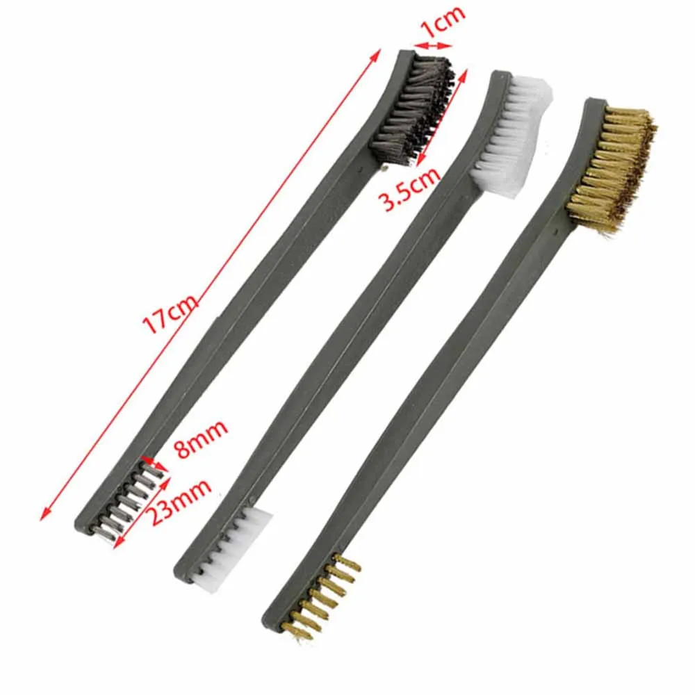3pcs Steel Wire Brush + 4pcs Nylon Pick Set Universal Gun Hunting Cleaning Kit Tactical Rifle Accessories Tactical Cleaning Tool