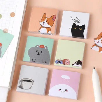 

Cute Small Mini Memo Pad Paper Notes Kawaii Writing Message To Do List Planner for School Office Supply Cartoon Animal Cat