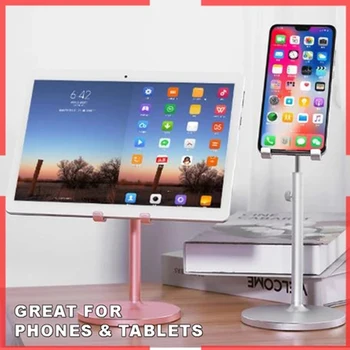 

Cell Phone Stand Tablet Holder Height Adjustable Aluminum Mount Dock Compatible for iPhone Samsung VH99